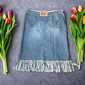 Dolce & Gabbana Low Rise Fringe Skirt